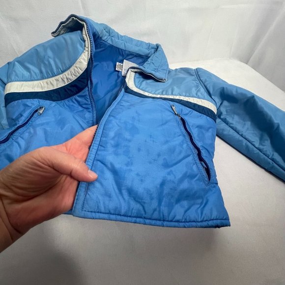 Vintage Ski Jacket & Bib 1970s Swing West Size Small Light Blue Retro Snow Gear. - Picture 9 of 10